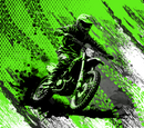 Dirt Bike Green 20oz Skinny Tumbler Printed Paper