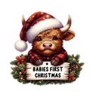 DTF Transfer Sheet - My First Christmas - Highlander Cow
