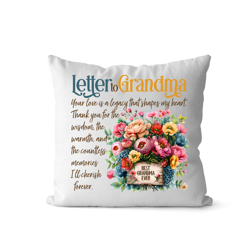 DTF Cushion Print - Letter to Grandma