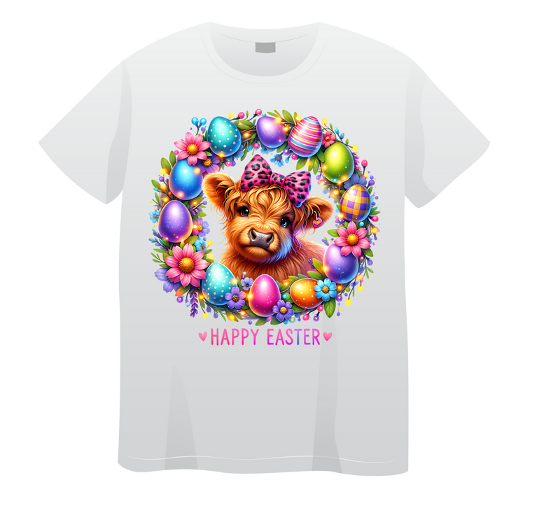 DTF Transfer Sheet - Easter Highlander Cow