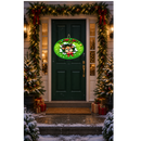 Christmas Sublimation Oval Welcome Sign Print - Green Reindeer