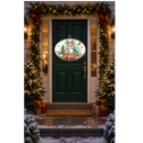 Christmas Sublimation Oval Welcome Sign Print - Reindeer