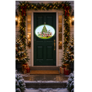 Christmas Sublimation Oval Welcome Sign Print - Merry Christmas Friends