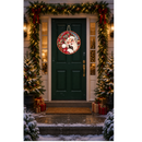 Christmas Sublimation Round Welcome Sign Print - Winking Santa