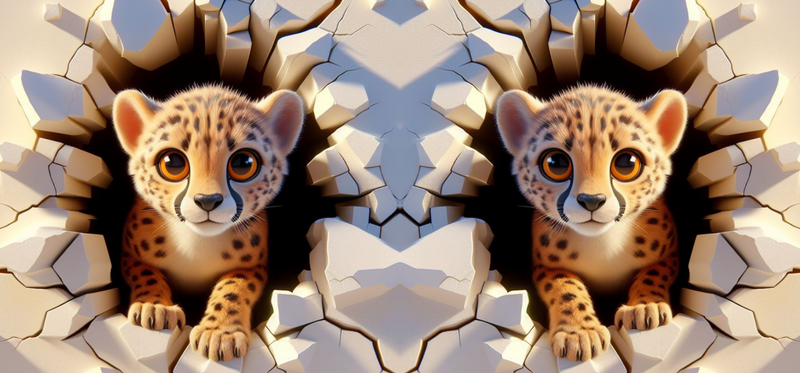 3D Baby Cheetah Printed Sublimation Paper for 11oz mug.