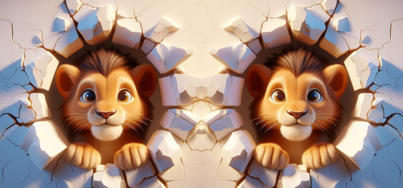 3D Baby Lion Printed Sublimation Paper for 11oz mug.
