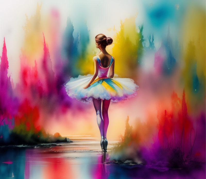 Watercolour Ballerina Sublimation Print 20oz