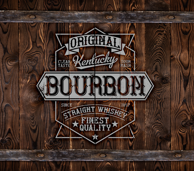 Bourbon Barrell 20oz Skinny Tumbler Printed Paper