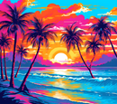 Tropical Beach Sunset 20oz Skinny Tumbler Printed Paper