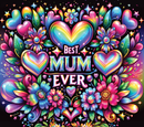 Rainbow Hearts Best Mum Ever 20oz Skinny Tumbler Printed Paper