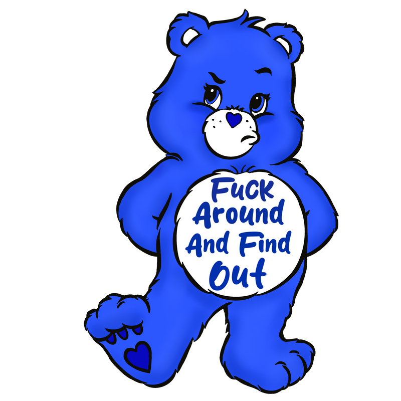 Transfer Sheet - Blue Grumpy Care Bear