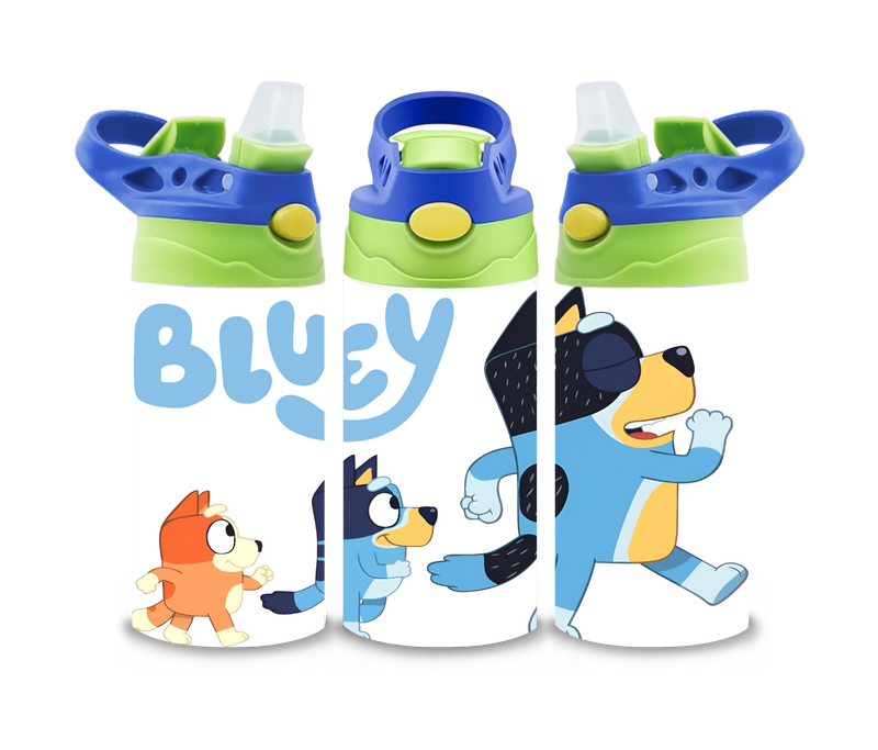 Running Pups - 12oz Flip Top Bottle Sublimation Design