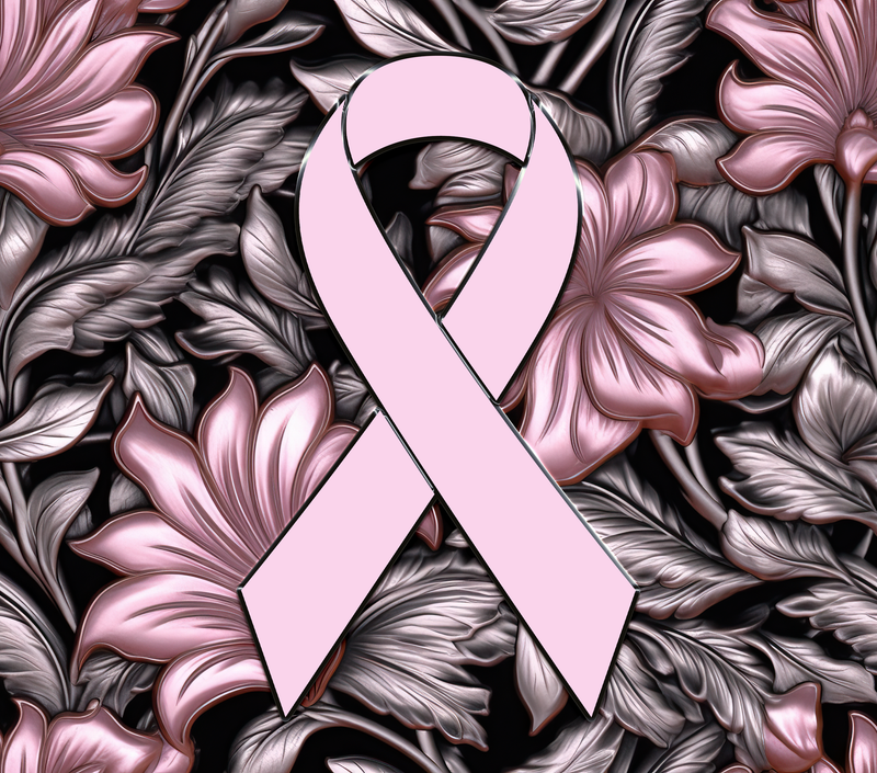 Floral Breast Cancer Awareness 20oz Skinny Tumbler Printed Paper