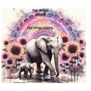 Pink Mandela Elephants 20oz Skinny Tumbler Printed Paper