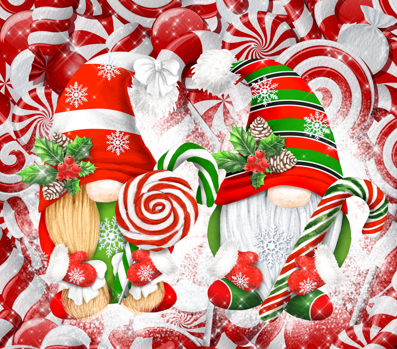 Candy Cane Gnomes 20oz Skinny Tumbler Printed Paper