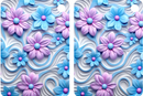 Pastel Flowers Sublimation Print to fit Sublimation Rectangle hardwood Keyrings.
