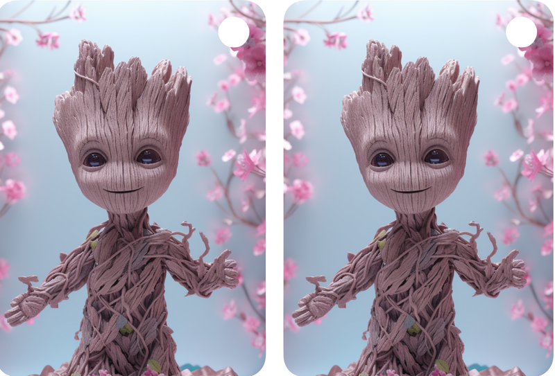 Floral Groot Sublimation Print to fit Sublimation Rectangle hardwood Keyrings.