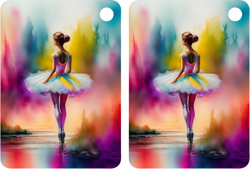 Ballet Sublimation Print to fit Sublimation Rectangle hardwood Keyrings.