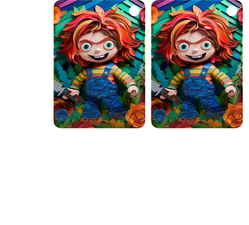 Chucky Sublimation Print to fit Sublimation Rectangle hardwood Keyrings.
