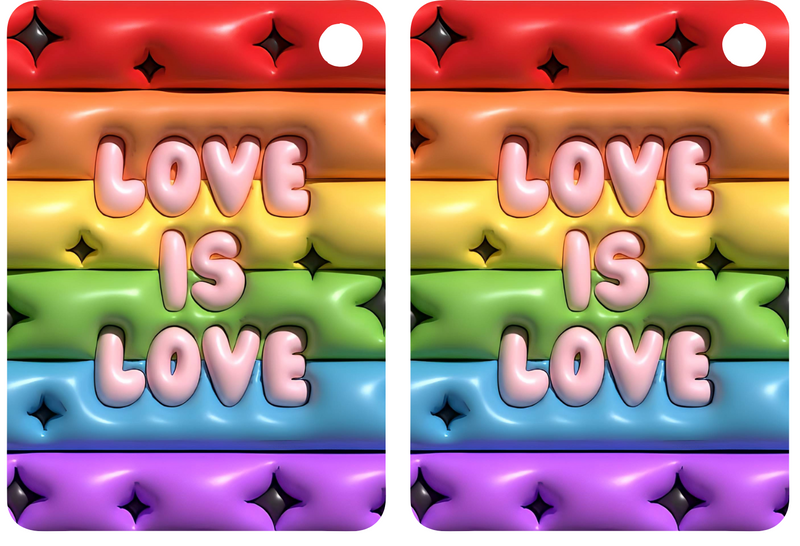 Love is Love Sublimation Print to fit Sublimation Rectangle hardwood Keyrings.