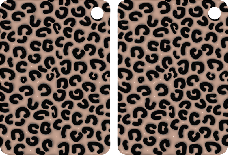 Puff Leopard Sublimation Print to fit Sublimation Rectangle hardwood Keyrings.