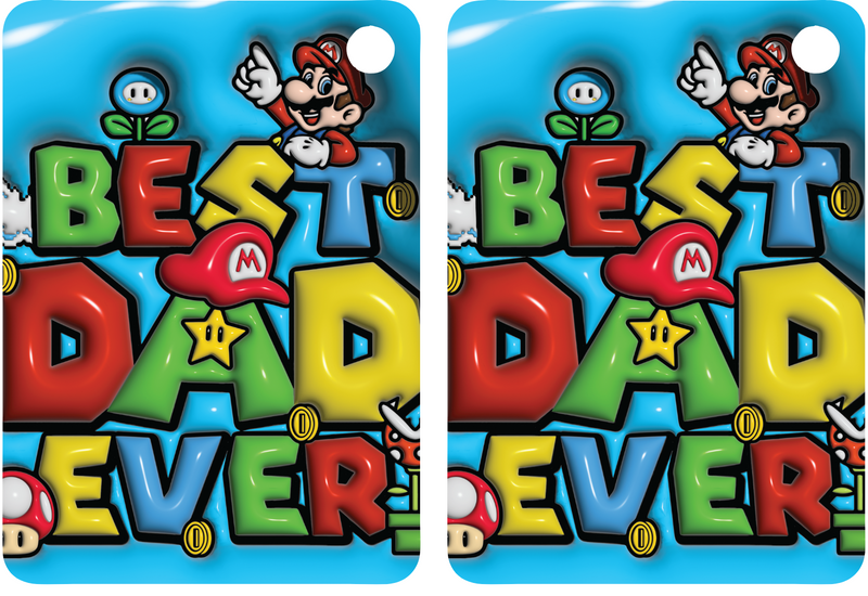 Puff Best Dad Ever Sublimation Print to fit Sublimation Rectangle hardwood Keyrings.