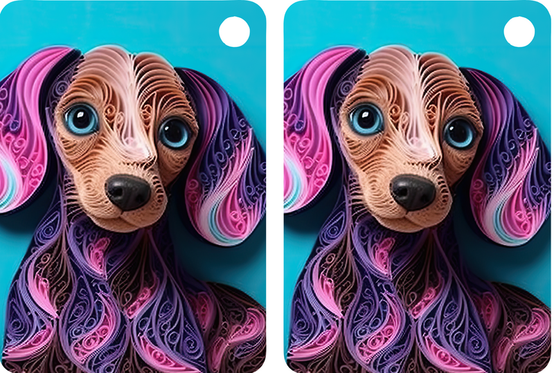 3D Sausage Dog Sublimation Print to fit Sublimation Rectangle hardwood Keyrings.