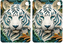 3D White Tiger Sublimation Print to fit Sublimation Rectangle hardwood Keyrings.