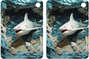 3D Shark Sublimation Print to fit Sublimation Rectangle hardwood Keyrings.