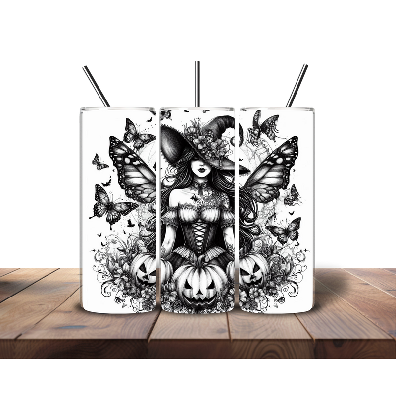 Halloween Butterfly Wings 20oz Skinny Tumbler Printed Paper