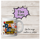 11oz Sublimation print - Warning Dad