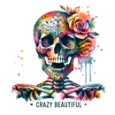 DTF Transfer Sheet -Crazy Beautiful Skull