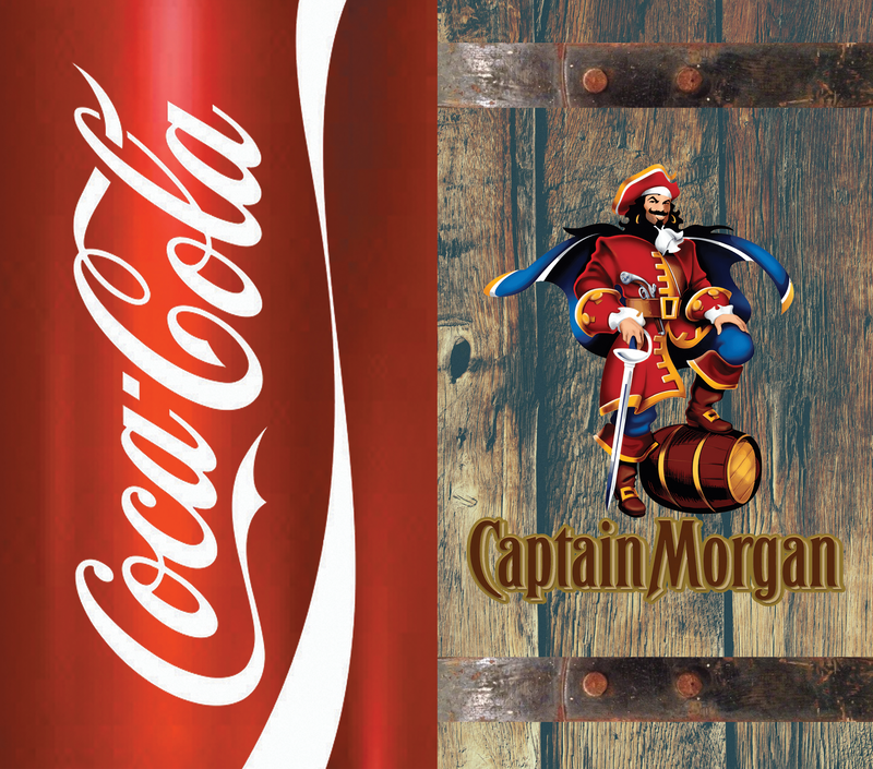 Rum and Cola 20oz Skinny Tumbler Printed Paper