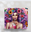 Pink Floral  Lady 20oz Skinny Tumbler Download file