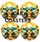 Car Coaster Sublimation Prints -Turtle