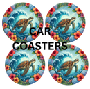 Car Coaster Sublimation Prints -Turtle