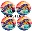 Car Coaster Sublimation Prints -Turtle