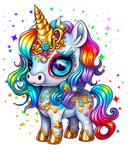 DTF Transfer Sheet - Golden Unicorn