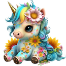 DTF Transfer Sheet - Sitting Rainbow Unicorn