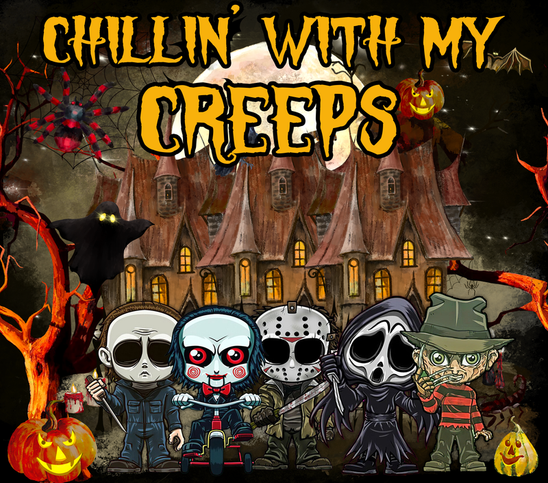 Chillin' with my creeps Halloween 20oz Skinny Tumbler Printed Paper