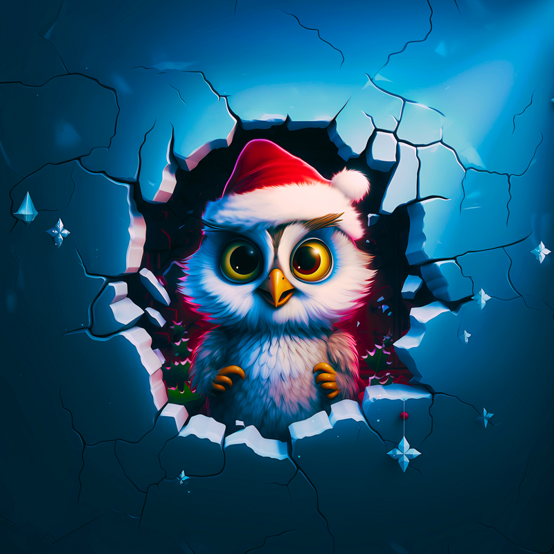 Owl Christmas Wind Spinner design to fit an 8' Spinner.