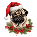 DTF Transfer Sheet -Christmas Pug