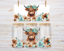 UV DTF 16oz Can Glass Wraps - HIGHLANDER COWS