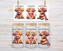 UV DTF 16oz Can Glass Wraps - HIGHLANDER COWS