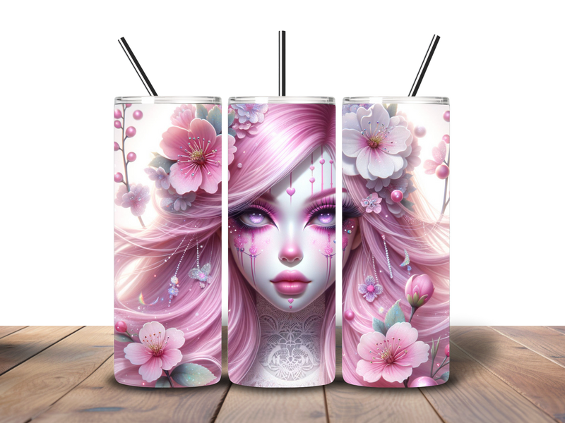 20oz Skinny Tumbler Printed Paper - Anime