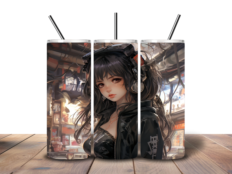 20oz Skinny Tumbler Printed Paper - Anime