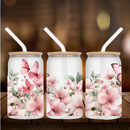 UV DTF 16oz Can Glass Wraps - FLOWERS