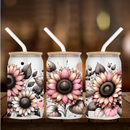 UV DTF 16oz Can Glass Wraps - FLOWERS