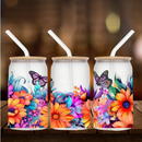 UV DTF 16oz Can Glass Wraps - FLOWERS