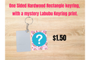 One Sided Sublimation Keyring, with a mystery labubu Sublimation keyring print